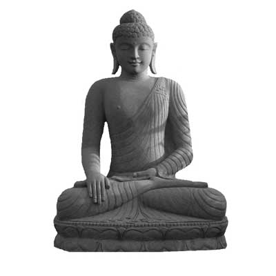 Bouddha Assis en pierre taillée